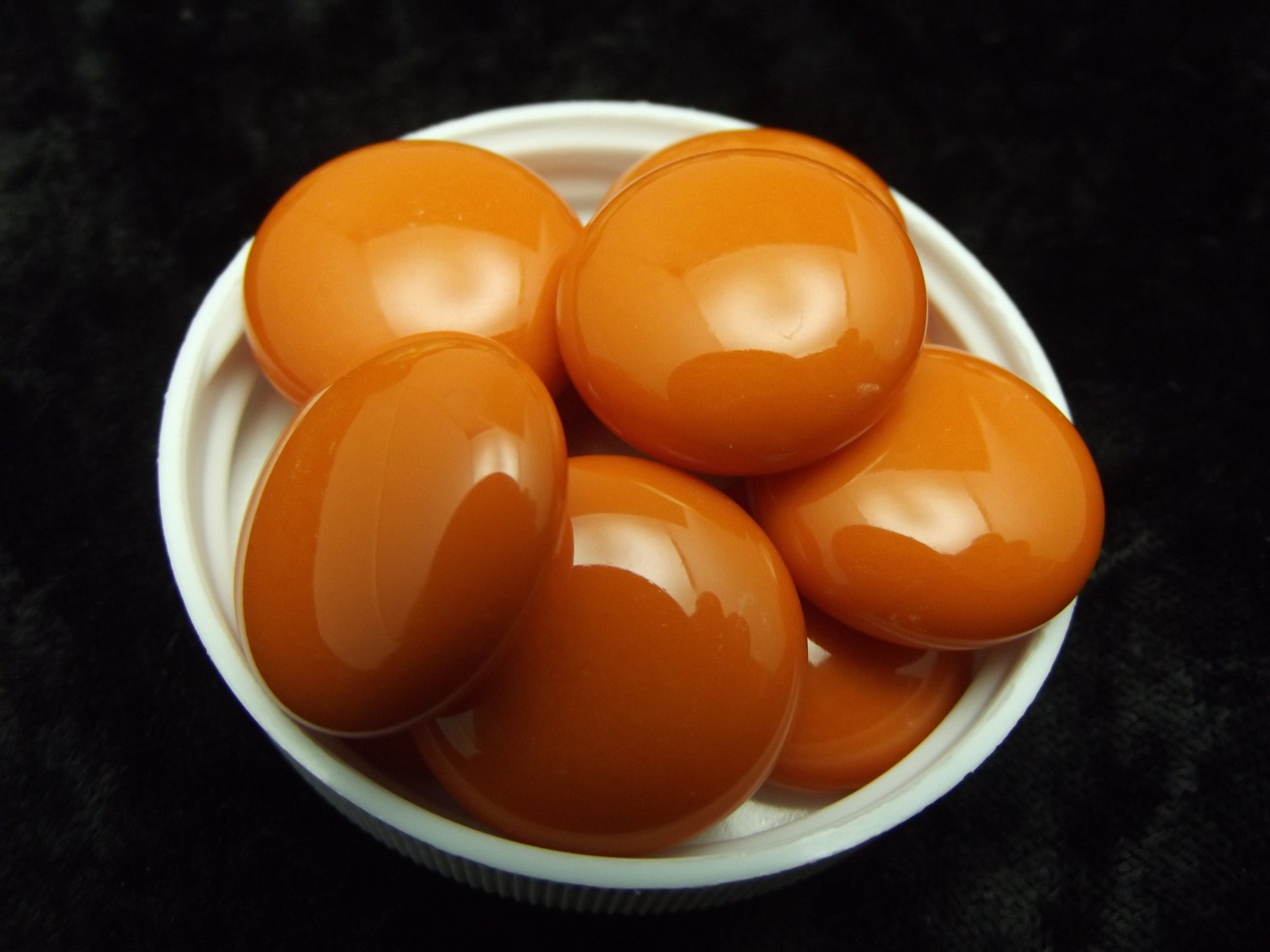 Persimmon Opal Six Handmade Design Elements 96 COE Blobs Gems Buttons Cabochon 96COE- 