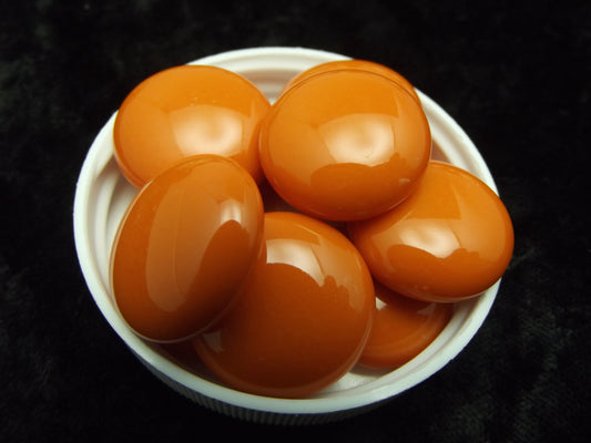 Persimmon Opal Six Handmade Design Elements 96 COE Blobs Gems Buttons Cabochon 96COE- 