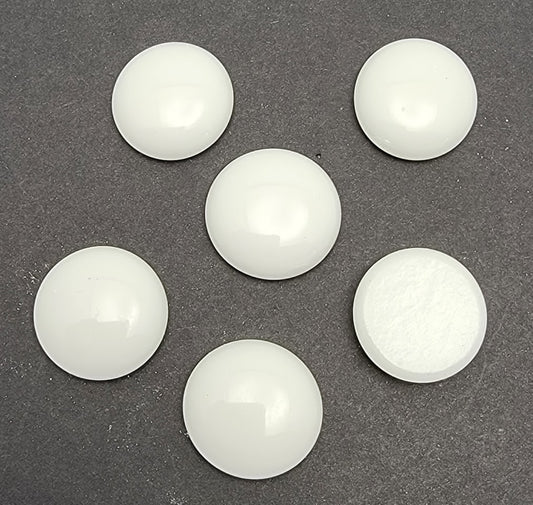 White Opal Six Handmade Design Elements 96 COE Blobs Gems Buttons Cabochon 96COE- 