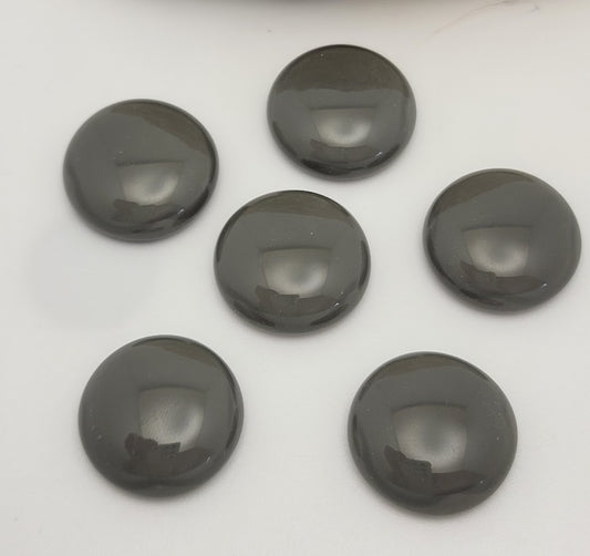 Pewter Gray Six Handmade Design Elements 96 COE Blobs Gems Buttons Cabochon 96COE- 