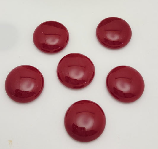 Red Opal Six Handmade Design Elements 96 COE Blobs Gems Buttons Cabochon 96COE- 
