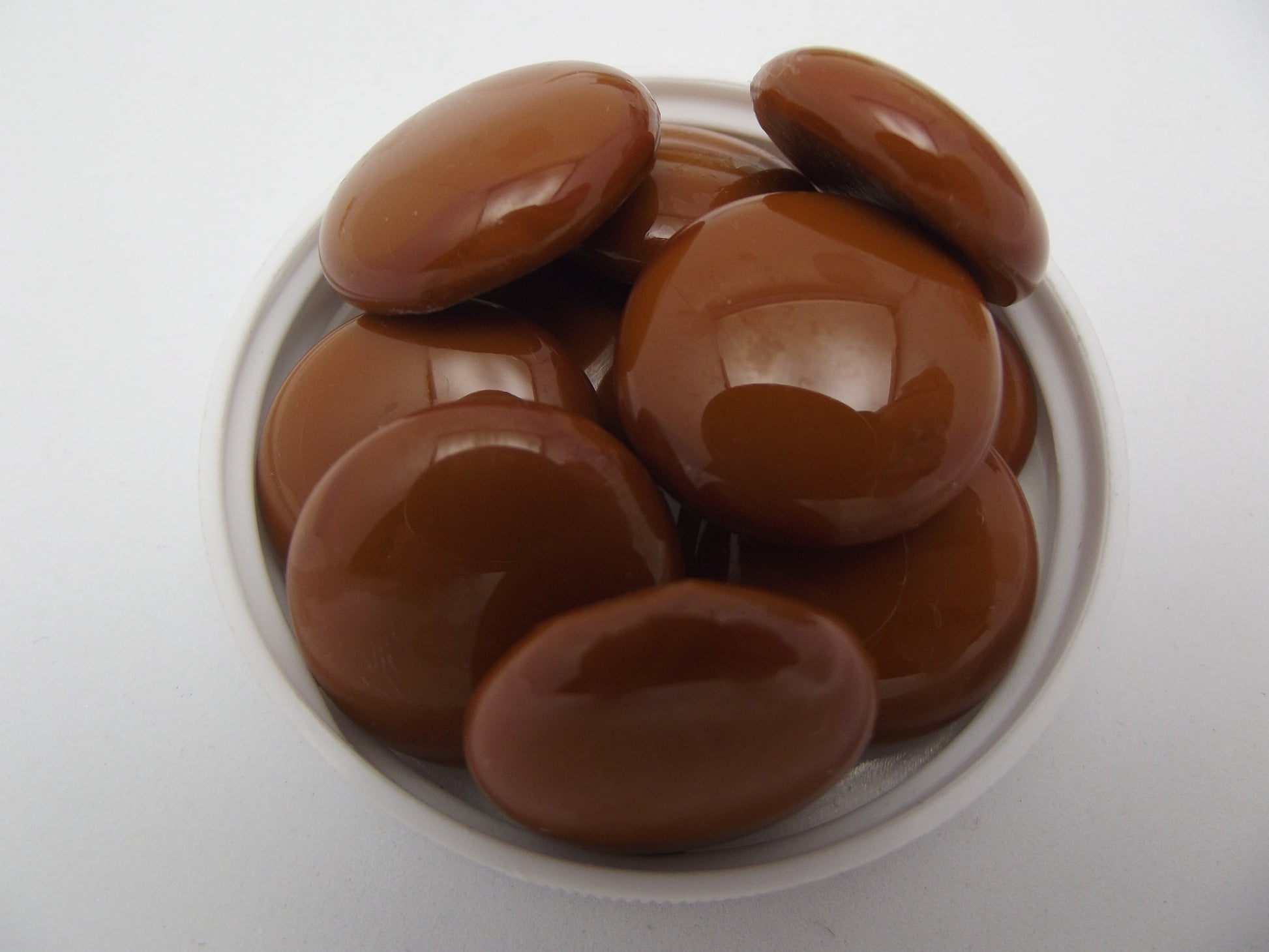 Chestnut Brown Six Handmade Design Elements 96 COE Blobs Gems Buttons Cabochon 96COE- 