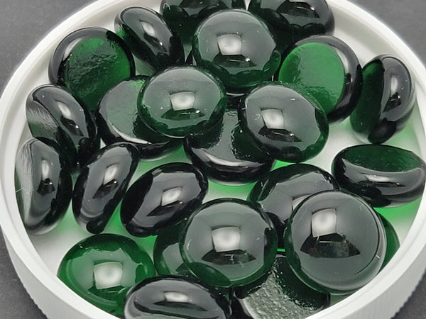 Medium Green Transparent Medium Handmade Glass Design Elements 25 pieces Pebbles Dots Spectrum System 96 COE Oceanside Compatible- 