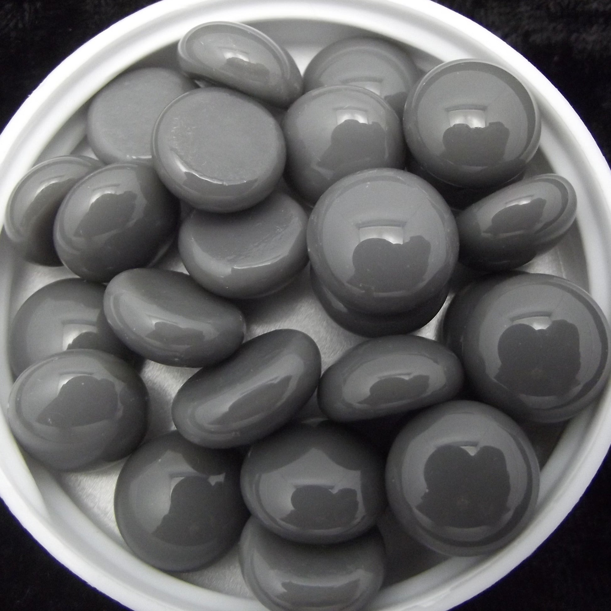 Pewter Gray Opal Medium Design Elements 25 pieces Pebbles Dots System 96 COE Oceanside Compatible- 