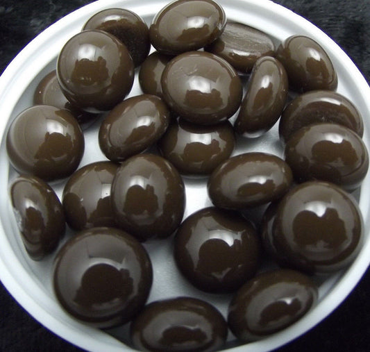 Chocolate Brown Opal Medium Design Elements 25 pieces Pebbles Dots System 96 COE Oceanside Compatible-