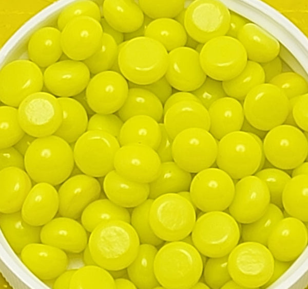 Bright Yellow 1/4" 90 COE Glass Design Elements Gems Circles Blobs Dots Package of 50 Pieces- 