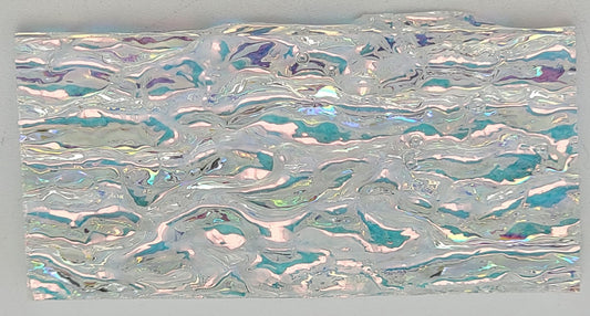 1x2" 90 COE Salmon on Clear Granite Ripple Dichroic- 