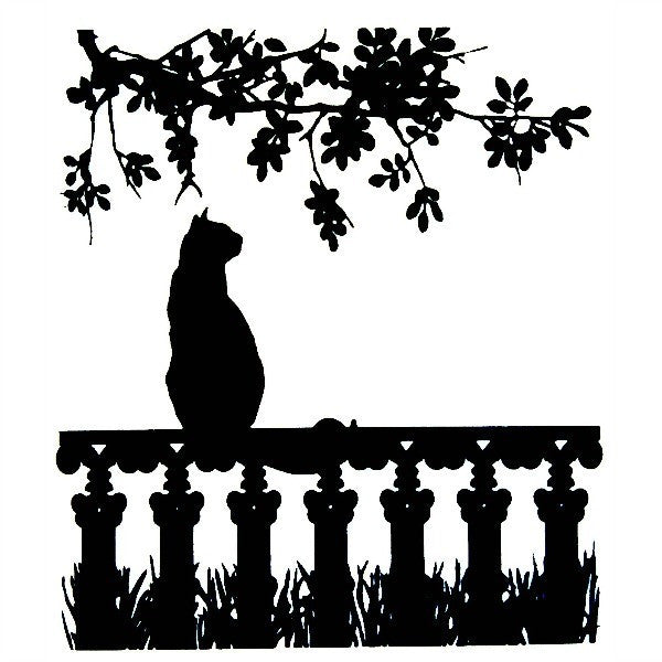 Window Cat 1.5" x 1.5" Enamel Decal For Glass Fusing- 