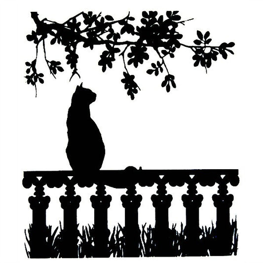 Window Cat 1.5" x 1.5" Enamel Decal For Glass Fusing- 