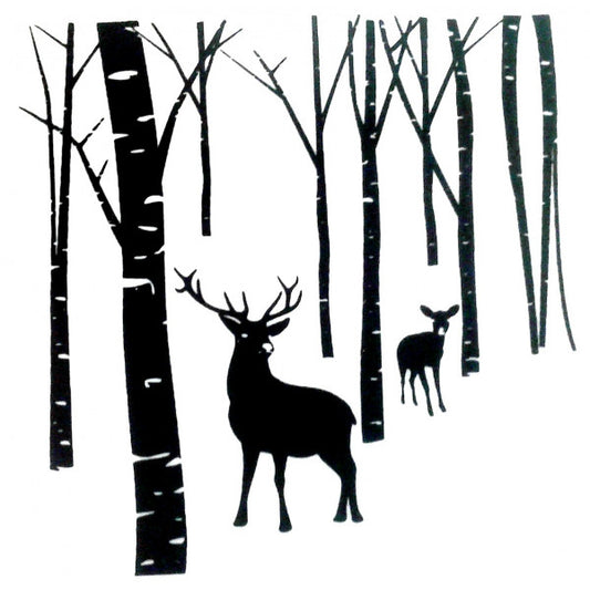 Forest Deer 1.5" x 1.5" Enamel Decal For Glass Fusing- 