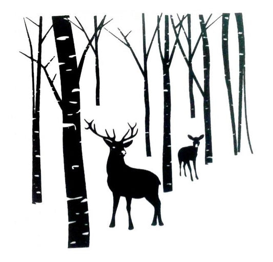 Forest Deer 1.5" x 1.5" Enamel Decal For Glass Fusing- 