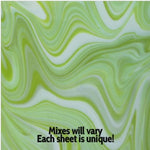 White and Lemongrass Fuser's Reserve 12 x 12 Inch Oceanside Compatible 96 COE Sheet Glass- 
