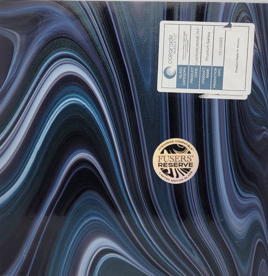 FR70F Fuser's Reserve Phantom Galaxy Deep Purple White Aventurine Blue 6 x 6 inch 96 COE- 