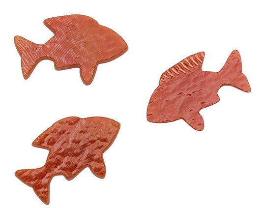 3 Pimento Red/Orange Goldfish Fish Glass Precut 90 COE Sea Life Series- 