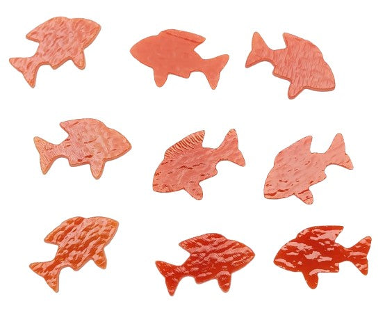 3 Pimento Red/Orange Goldfish Fish Glass Precut 90 COE Sea Life Series- 