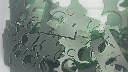 123 Dark Green Transparent 96 COE Scrap Glass 8 oz Package 96COE Sheet- 
