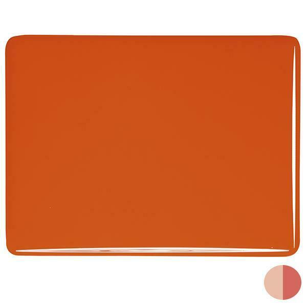 0125 Orange Opal Striker Bullseye 90 COE Glass Sheet 10x10" 90COE Fusible- 