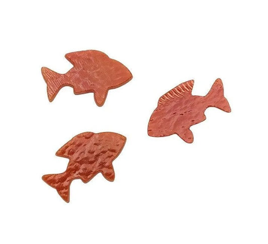 3 Pimento Red/Orange Goldfish Fish Glass Precut 90 COE Sea Life Series- 