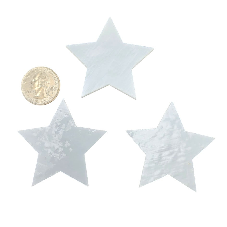 90 COE 2" White Stars (3) Glass Precut Element Designs Fusing Supplies- 