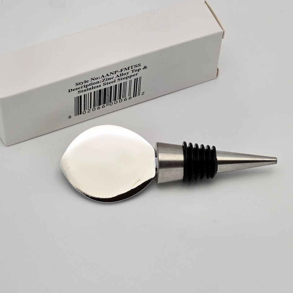 Stainless Steel AANRAKU FLAT TOP Wine Bottle Stopper FINDING Add  FUSED GLASS- 