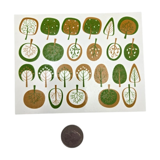 Modern Trees Gold Fuse Art Decals for Glass Fusing 5.25 x 4 inch sheet- 