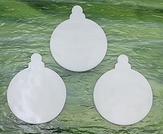 Three White 90 COE Precut Glass Ornament Blanks Fusing Supplies 90COE- 