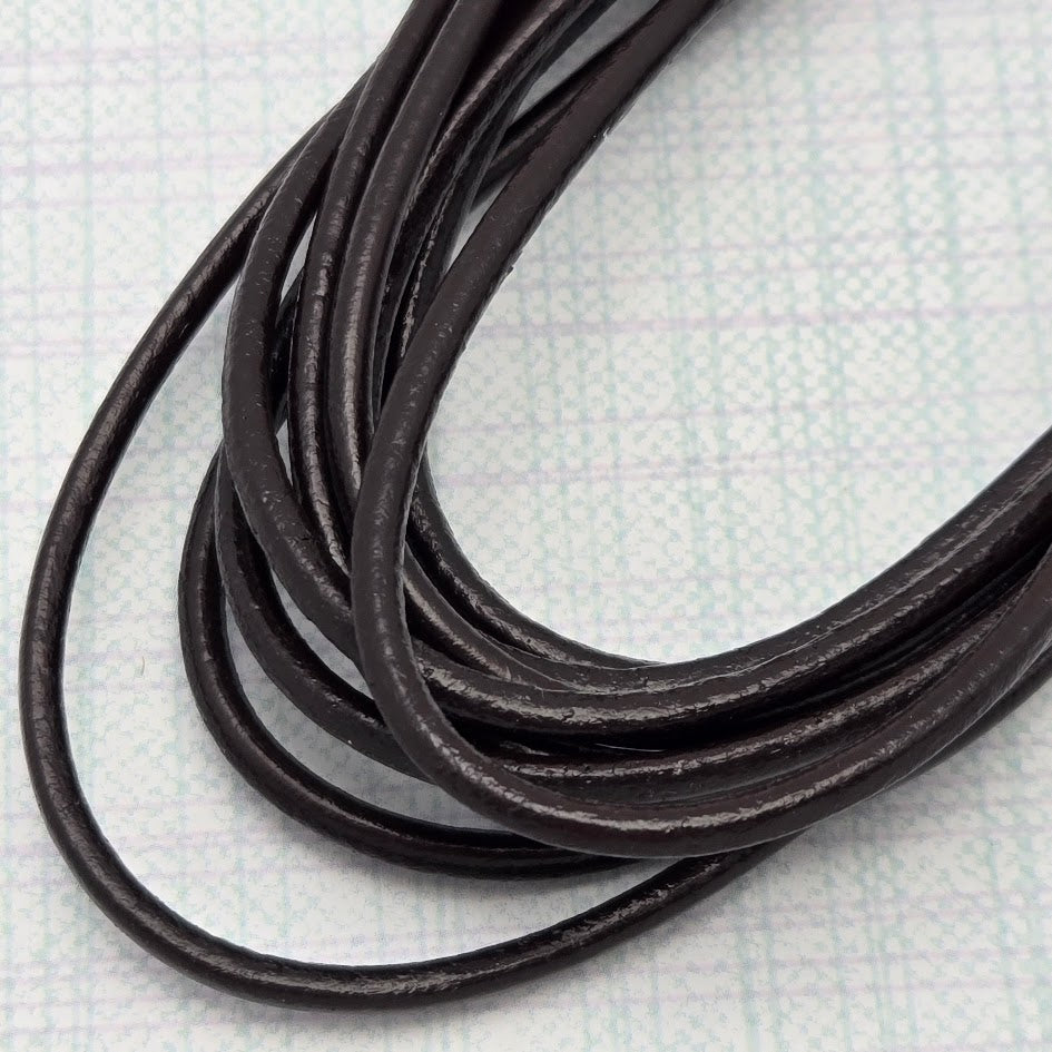 Ten 3mm Brown Leather with Silver Colored Hardware Necklaces 18" + Extender Chain- 