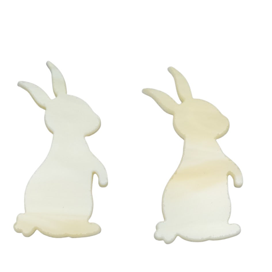 96 COE Rabbit Bunny Precut Glass Shapes Set of TWO Pieces Choice of Color 96COE-Color White/Amber