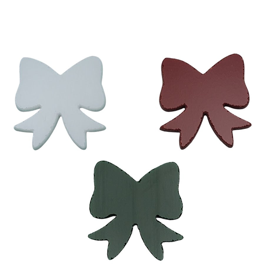 Three Bows 96 COE Precut Glass Shapes Green Red or White Fusing Supplies- 