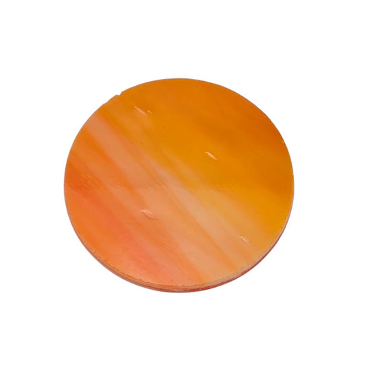 377.1 Orange White Mix ONE 2" Precut 96 COE Glass Circle Fusible- 