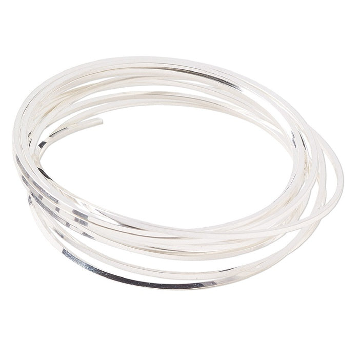 18ga Full Hard Square Solid Sterling Silver Five Feet Wrapping Wire Made in the US- 