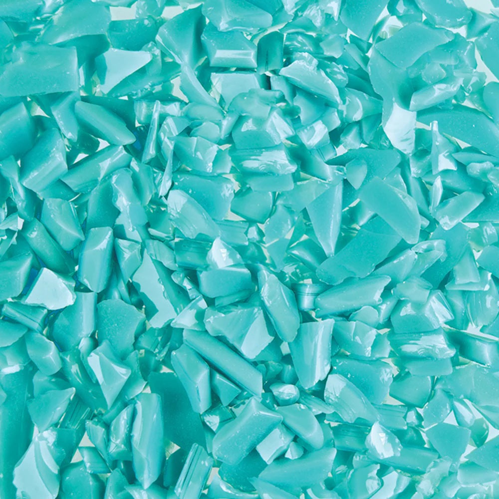 F5 2234 Turquoise Green Opal COARSE 96 COE Frit 8.5 oz Jar- 
