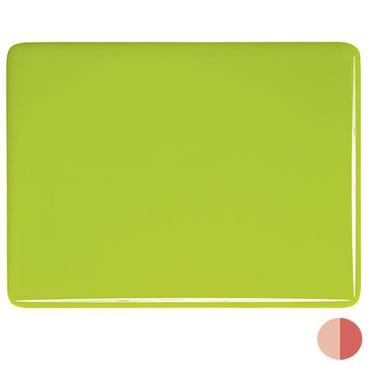 0126 Spring Green Striker Opalescent Bullseye 90 COE Glass Sheet 10x10" 90COE Fusible- 