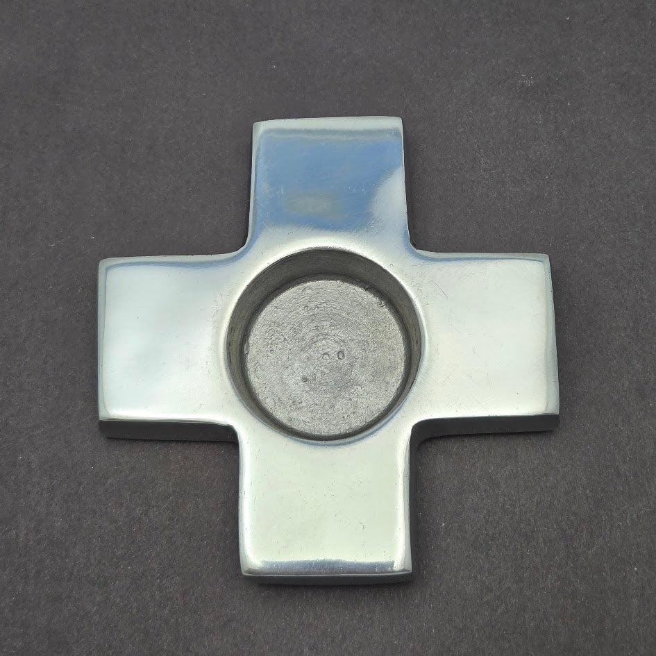 Wall Art Display Fusing Decor Pewter Cross Candle Holder