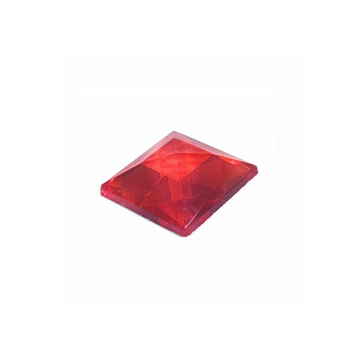 Light Red ONE SQUARE Glass Faceted Jewel 25mm 1" German Made Bevels Stained- 