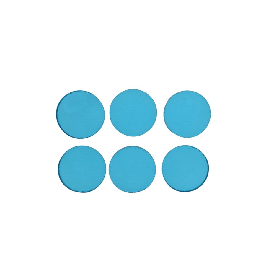533.1 Sky Blue Transparent 96 COE SIX Glass Circles 1/2, 3/4, 1, or 1 1/2 Inches-Size 3/4 inch