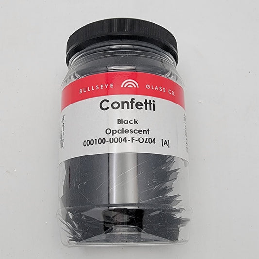 0100 Black Opal Glass Confetti 90 COE Bullseye 4 Ounces Fusing Supplies-