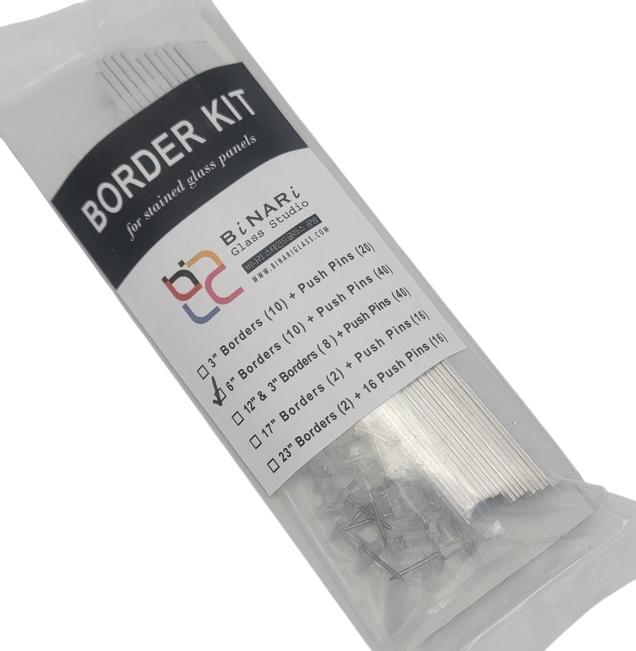 Border Kit - 6 inch 10 pieces with Push Pins Stained Glass Soldering Supplies Blocks For Layout- 