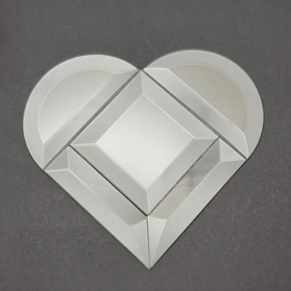 Beveled Heart Cluster Suncatcher Kit Glass 5 Piece Set- 