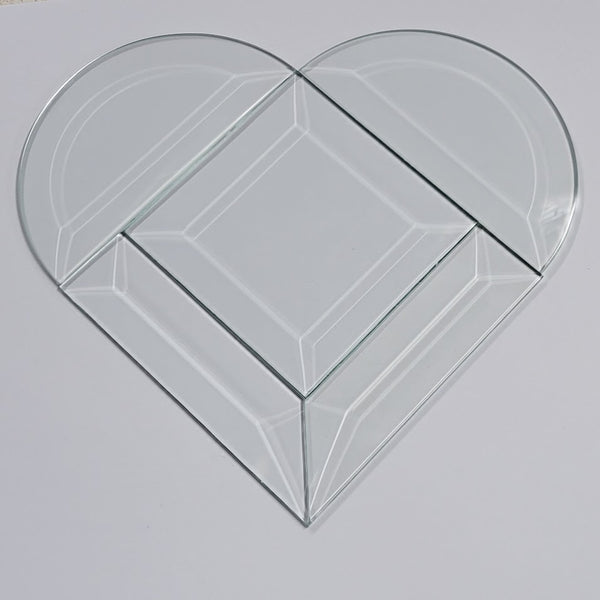 Beveled Heart Cluster Suncatcher Kit Glass 5 Piece Set- 
