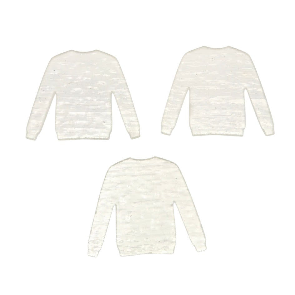 Three Clear 90 COE Fusible Sweater Precut Glass 2 6/8 x 2 1/8 in Ornament Christmas Ugly- 