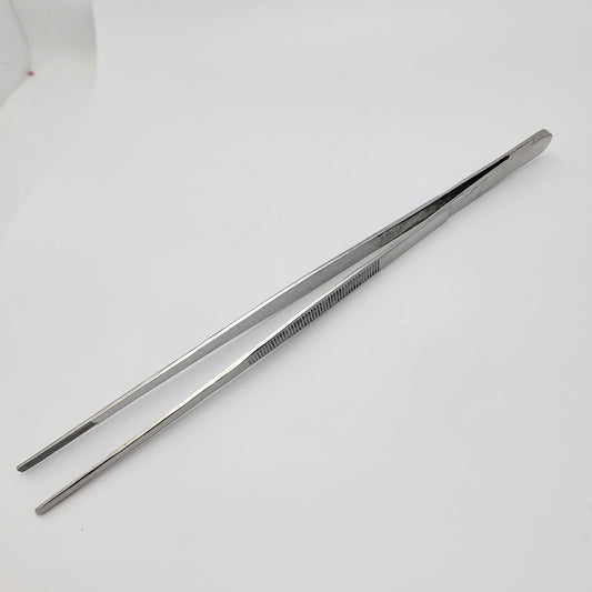 10" Blunt Serrated Tweezers Stainless Steel Lampworking Hot Glass Supplies Tools- 
