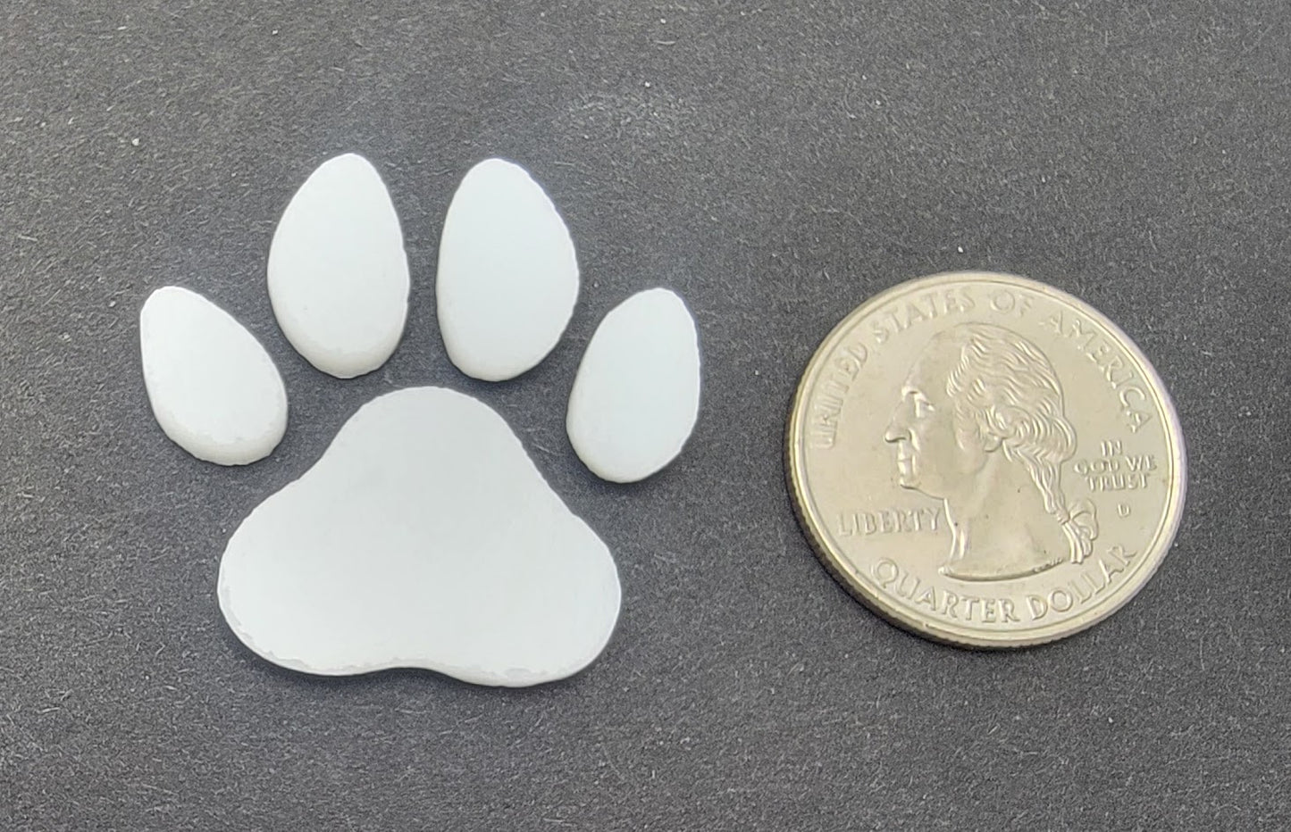 White 96 COE PAW Small Precut Glass Shape Dog Cat Print 1 3/8 by 1 1/2 inches- 