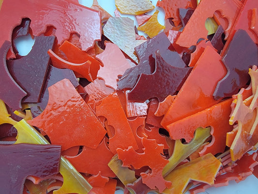 Red Opal Mix 90 COE Scrap 8 Ounce Package Bullseye Glass