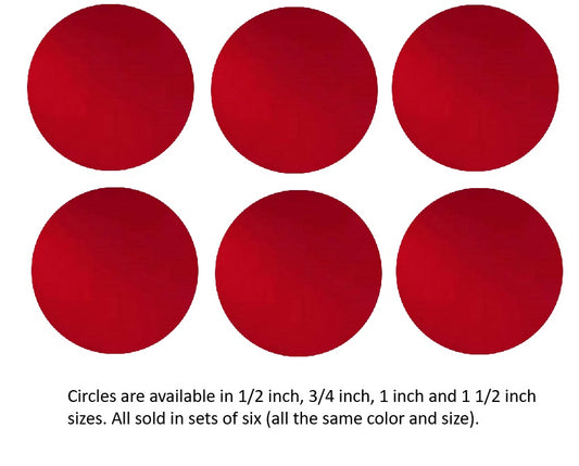 152 Ruby Red Six 96 COE Glass Circles Choice of 1/2, 3/4, 1, or 1 1/2 inches- 