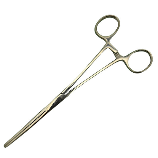 Glass Blowing Hot Glass 10" Straight Hemostat Locking Serrated Stainless Steel- 