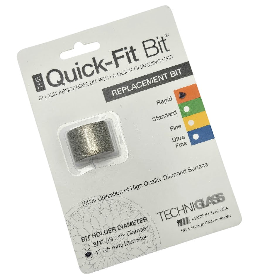 1" Coarse Rapid Quick Fit Bit Stained Glass Grinder by Techniglass Replacement- 
