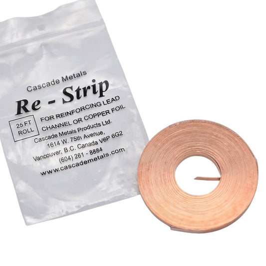 RESTRIP Re Strip For Reinforcing Lead Channel Or Copper Foil 25' Stained Glass- 