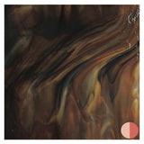 3203 Woodland Brown Ivory Black Opalescent Bullseye 90 COE Glass Sheet 10x10" 90COE- 