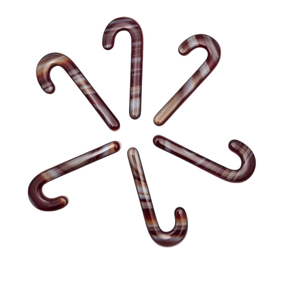 1 or 3 Fused Glass CANDY CANE Handmade Fused Glass Ornament 3.7 inches Tall- 